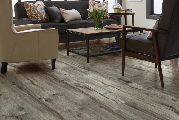 Wood-look laminate flooring in a living room
